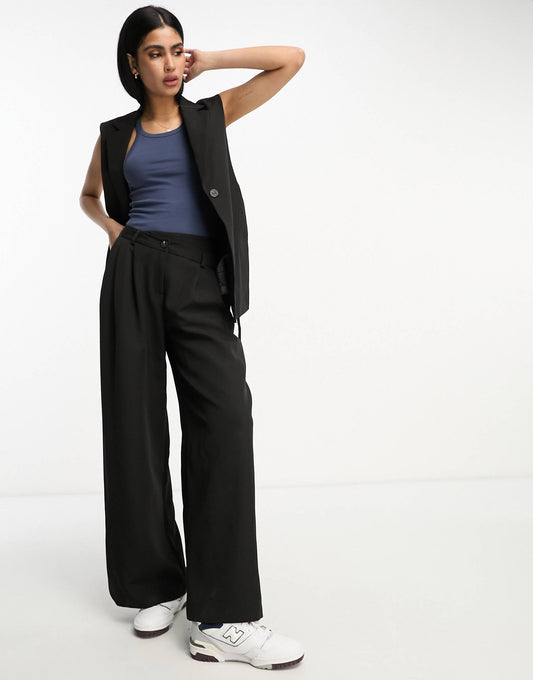 Co-Ord Asymmetric Waist Wide Leg Trouser