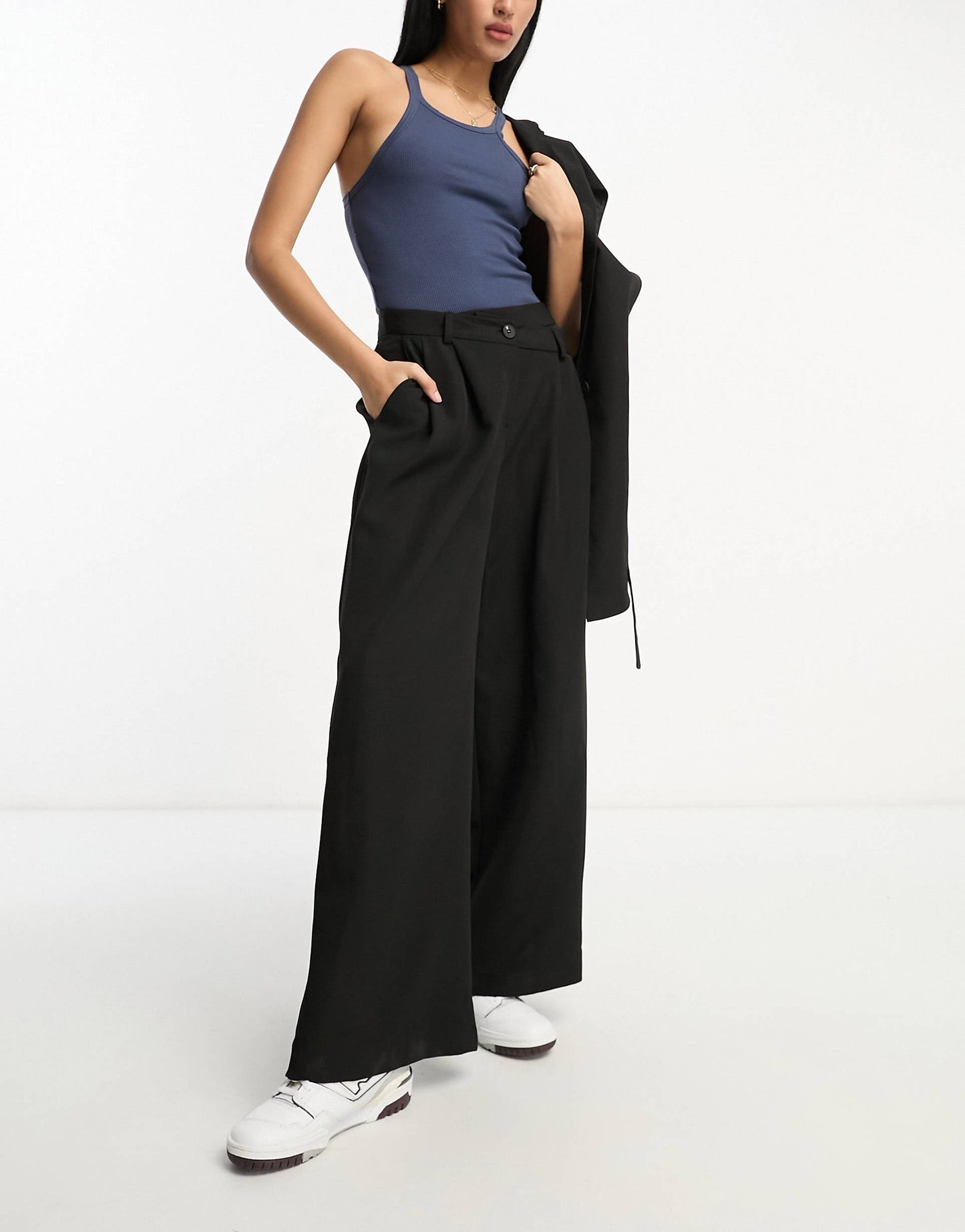 Co-Ord Asymmetric Waist Wide Leg Trouser