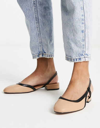 Latte Round Toe Sling Back Ballet