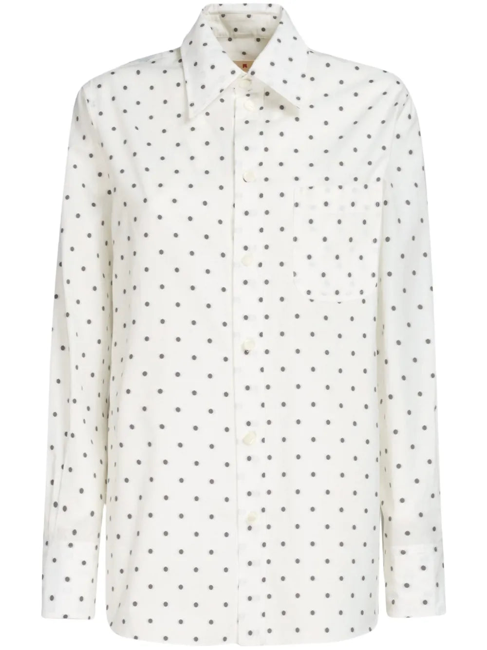 Polka Dot-Print Poplin Shirt