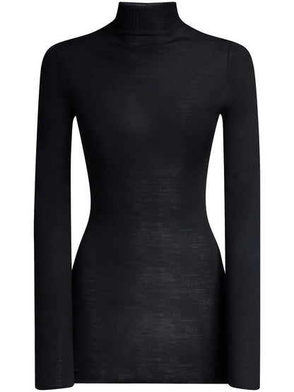 High-Neck Ribbed Jumper
