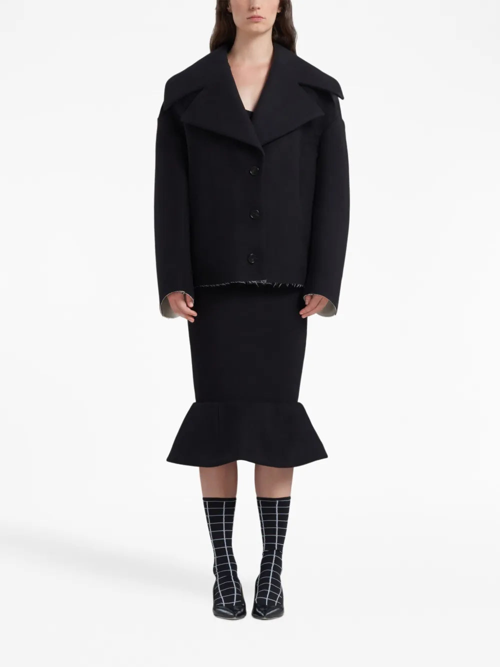 Notched-Collar Single-Breasted Jacket