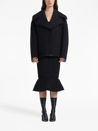 Notched-Collar Single-Breasted Jacket