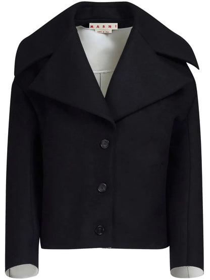 Notched-Collar Single-Breasted Jacket