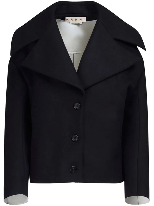 Notched-Collar Single-Breasted Jacket