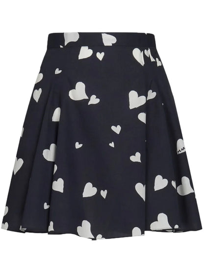 Bunch Of Hearts Flared Miniskirt