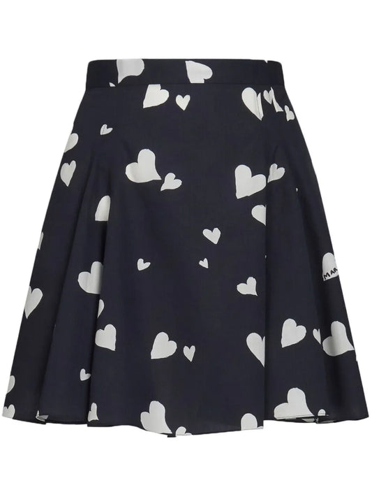 Bunch Of Hearts Flared Miniskirt