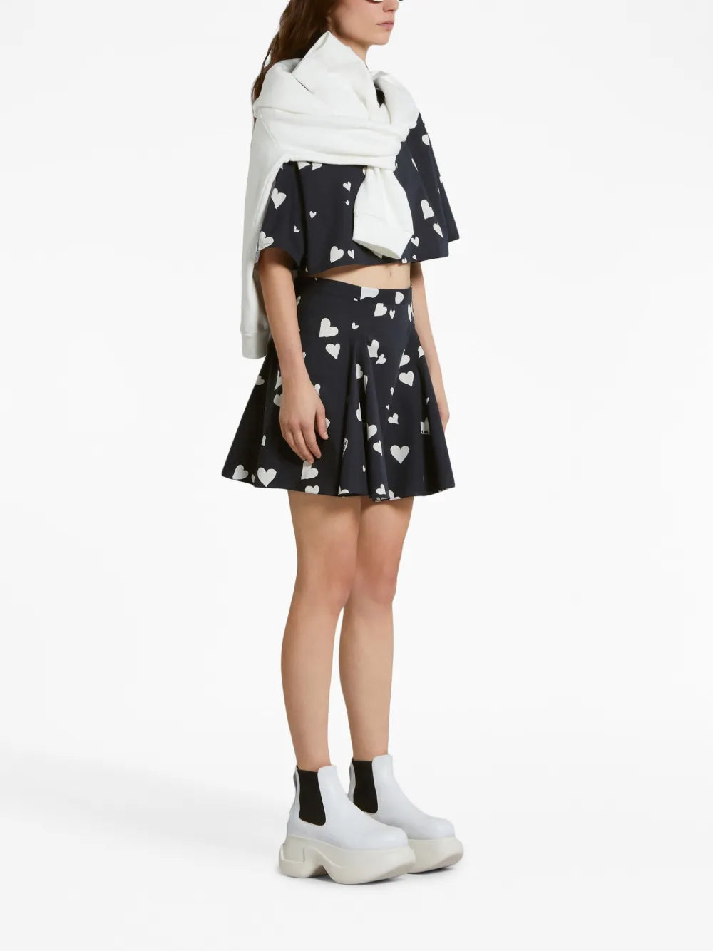 Bunch Of Hearts Flared Miniskirt