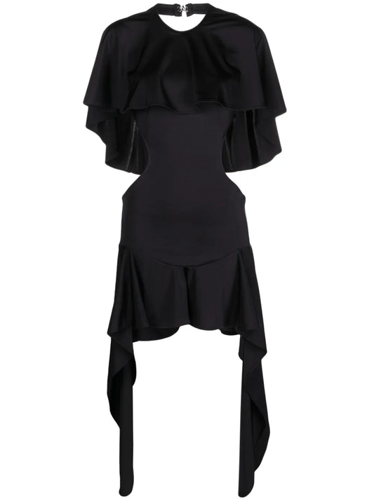 Airi Cape-Effect Cut-Out Minidress