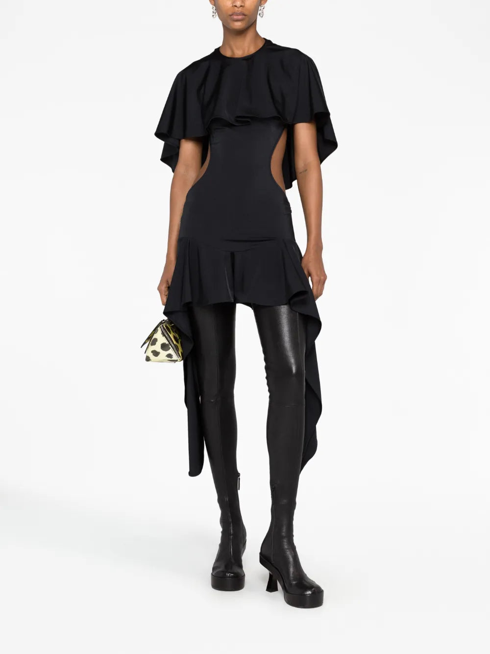 Airi Cape-Effect Cut-Out Minidress