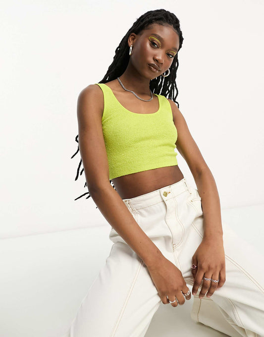 Crop Knitted Top With Scoop Neck