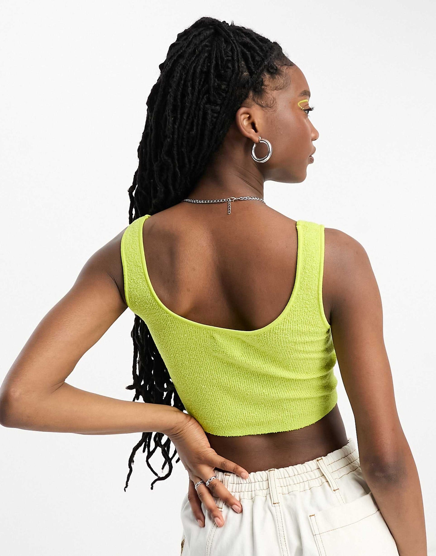 Crop Knitted Top With Scoop Neck