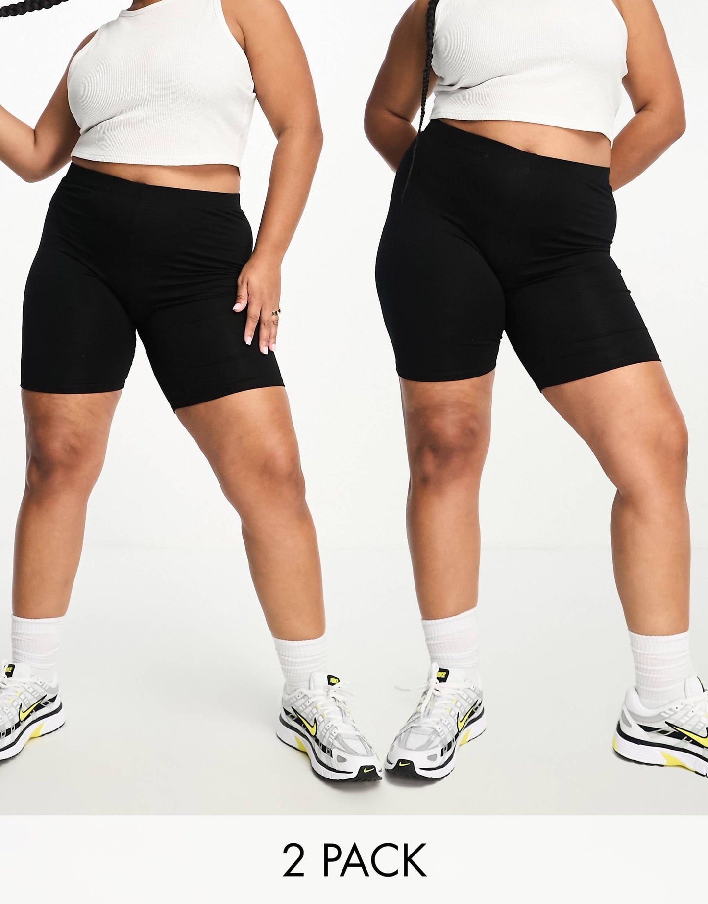 Curve 2 Pack Basic Legging Shorts