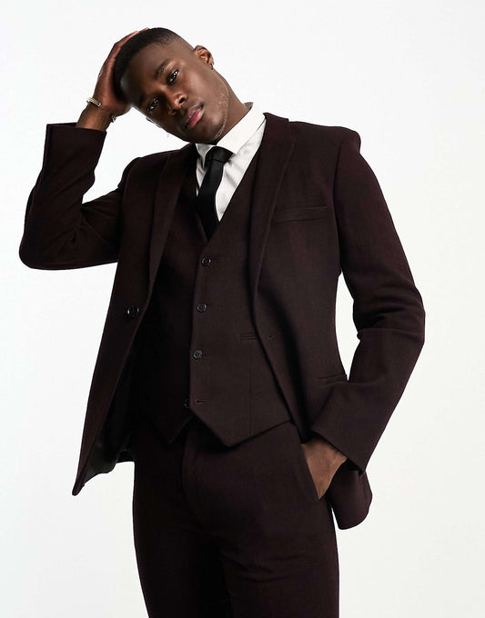 Super Skinny Wool Mix Suit Jacket