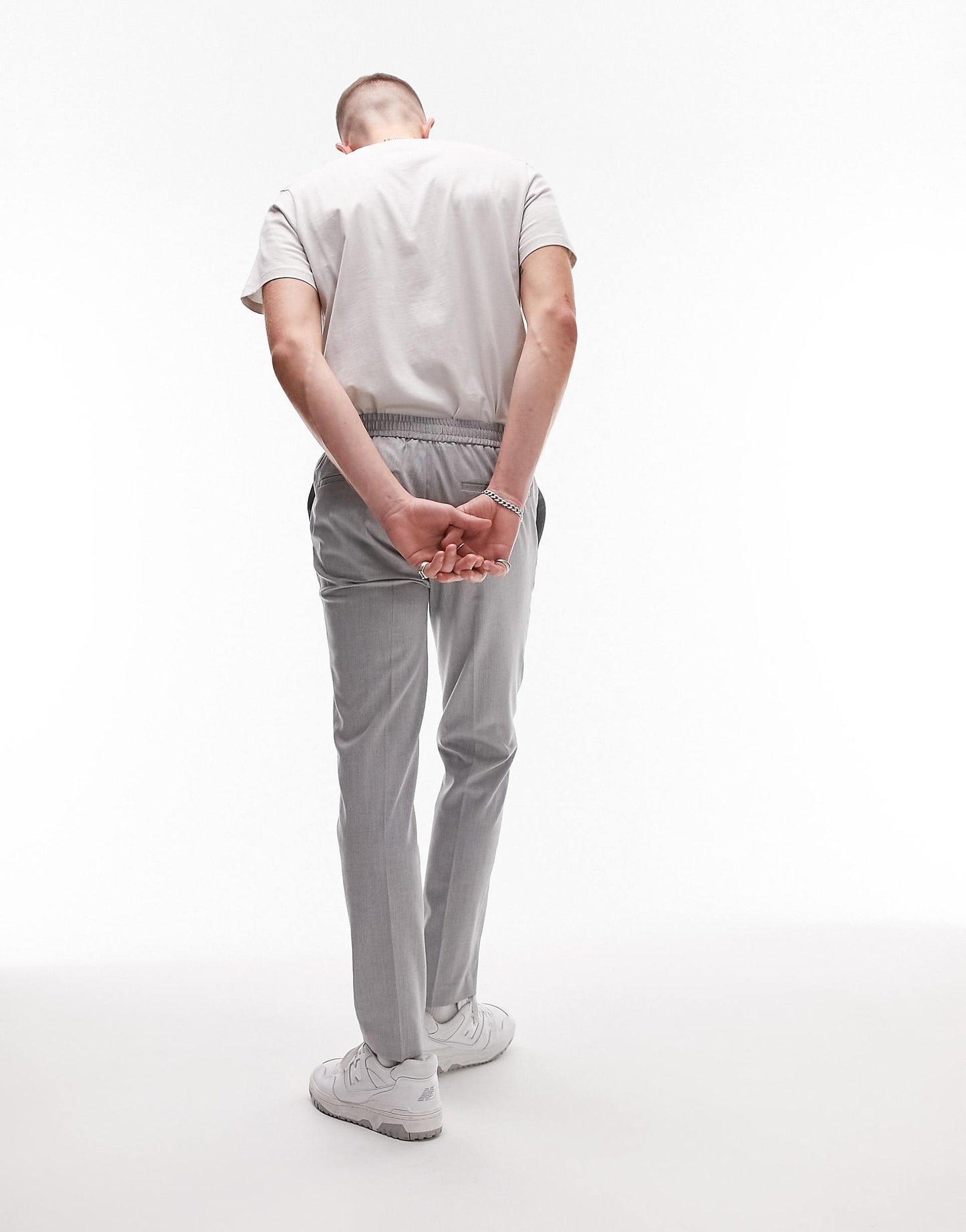 Skinny Smart Trousers With Elasticated Waistband