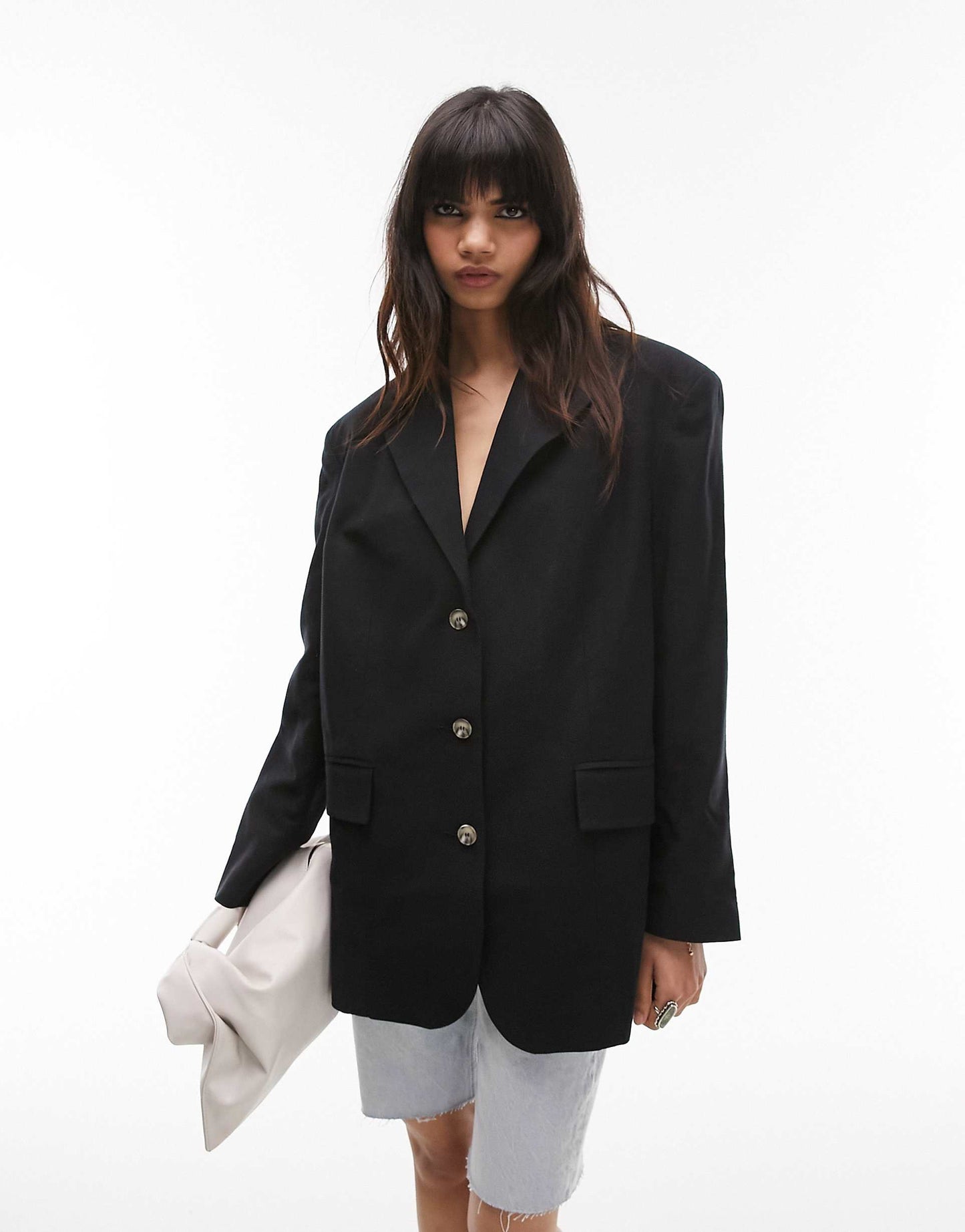Co-Ord Linen-Blend Single Breasted Blazer