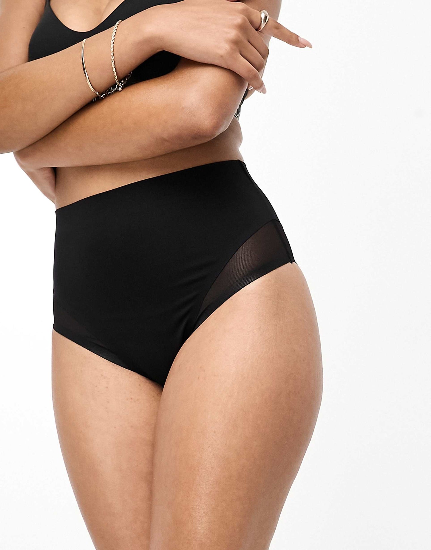 Contouring Medium Control High Waist Brief With Mesh