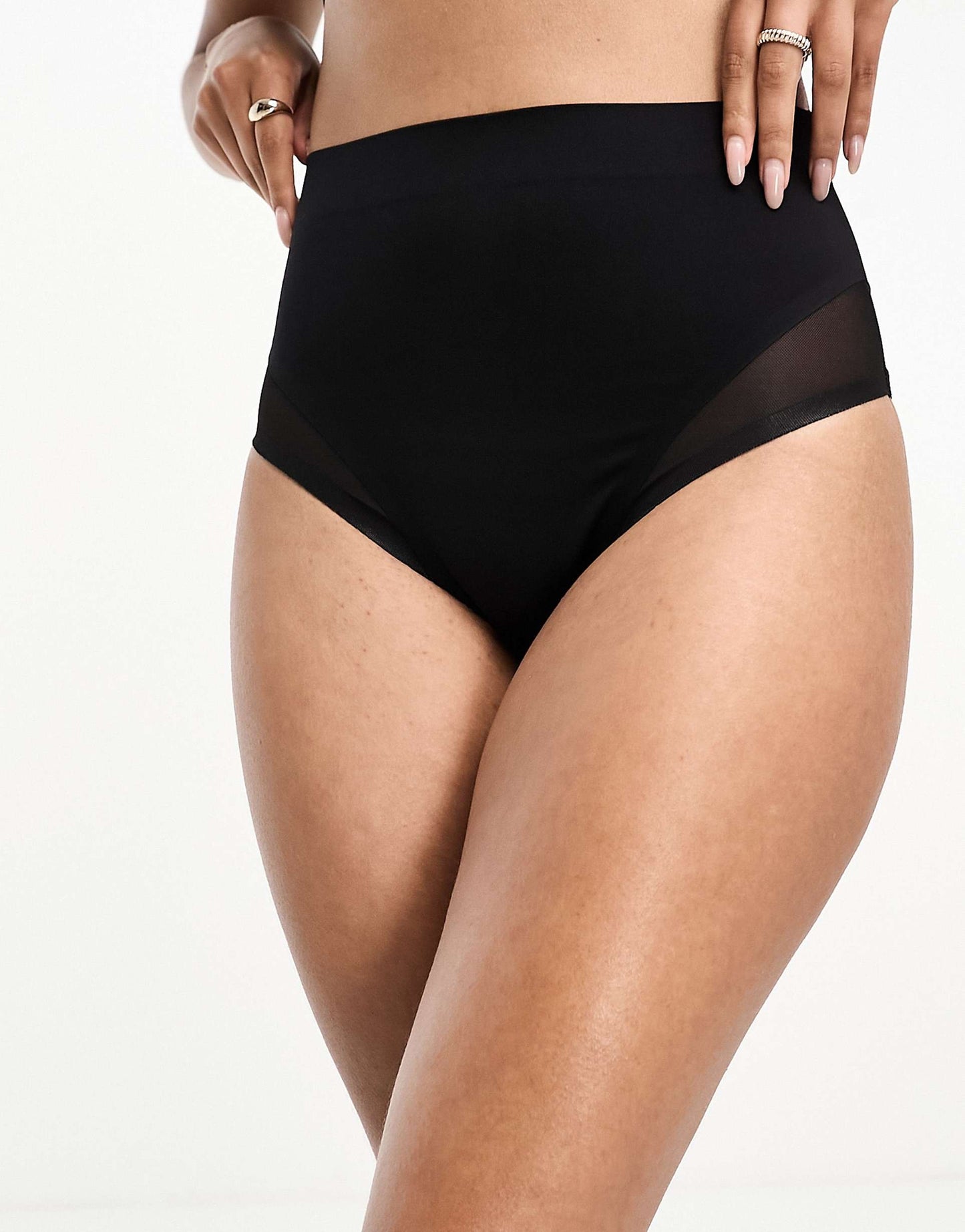 Contouring Medium Control High Waist Brief With Mesh
