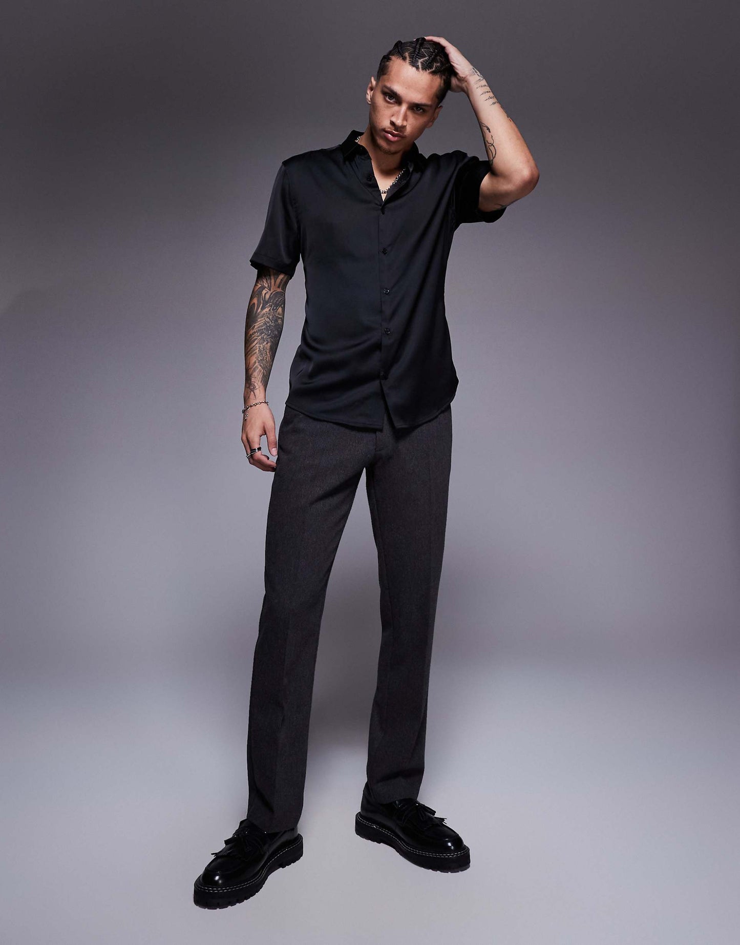 Skinny Satin Shirt