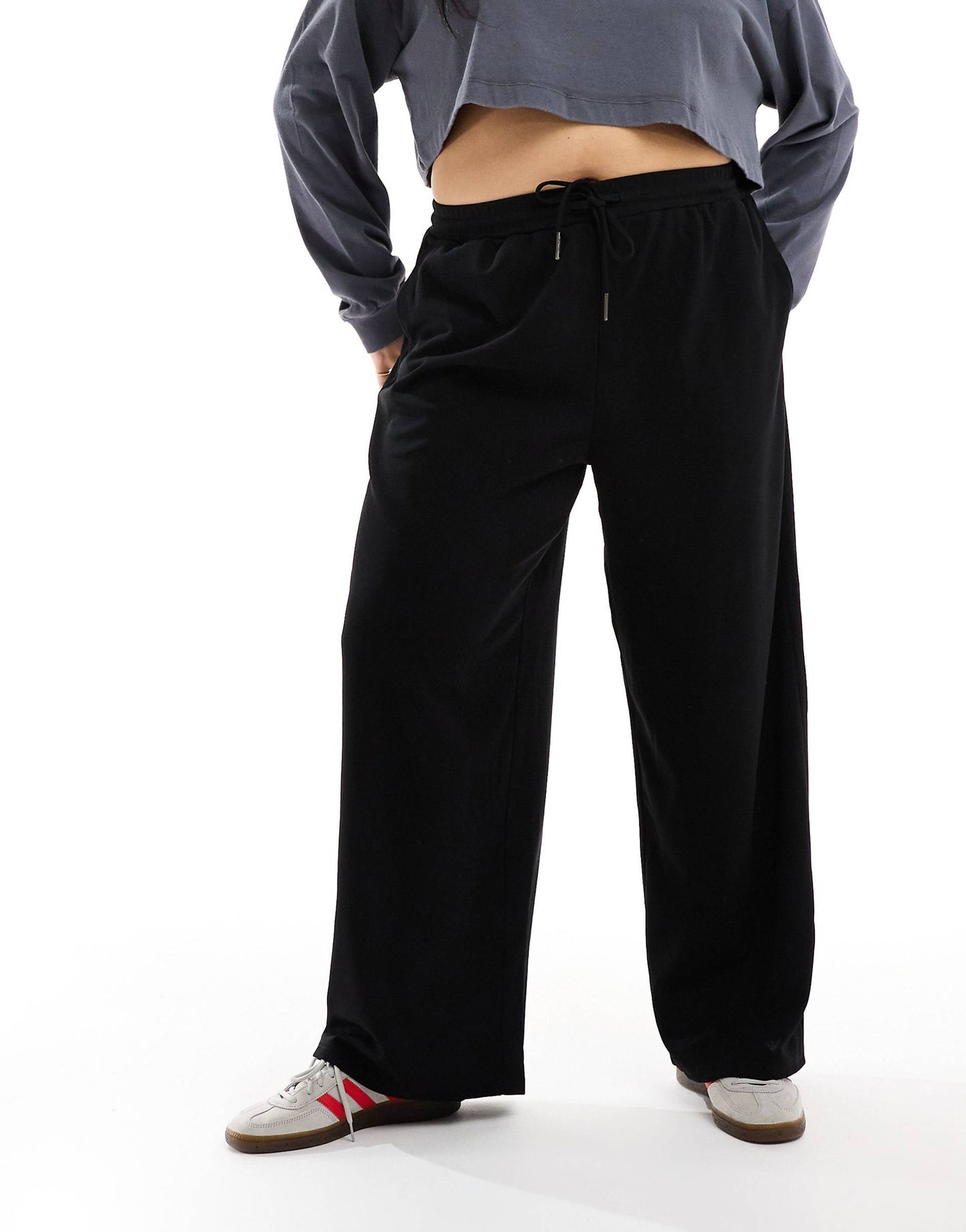 Curve Drawstring Wide Leg Trousers