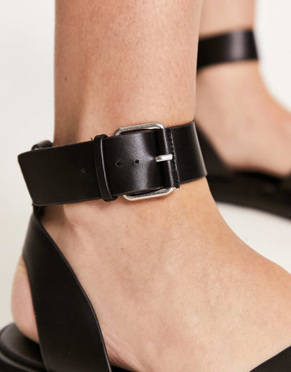Cross Front Buckle Sandals
