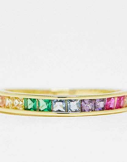 18K Plated Rainbow Stacking Ring