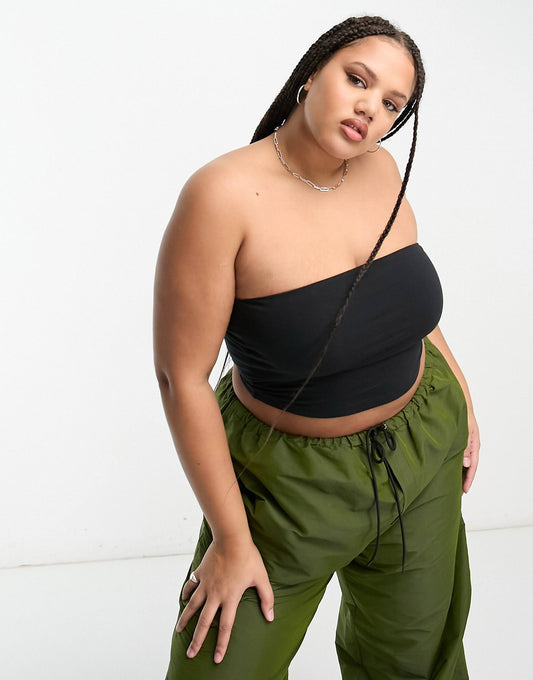 Plus Jersey Double Lined Bandeau Top