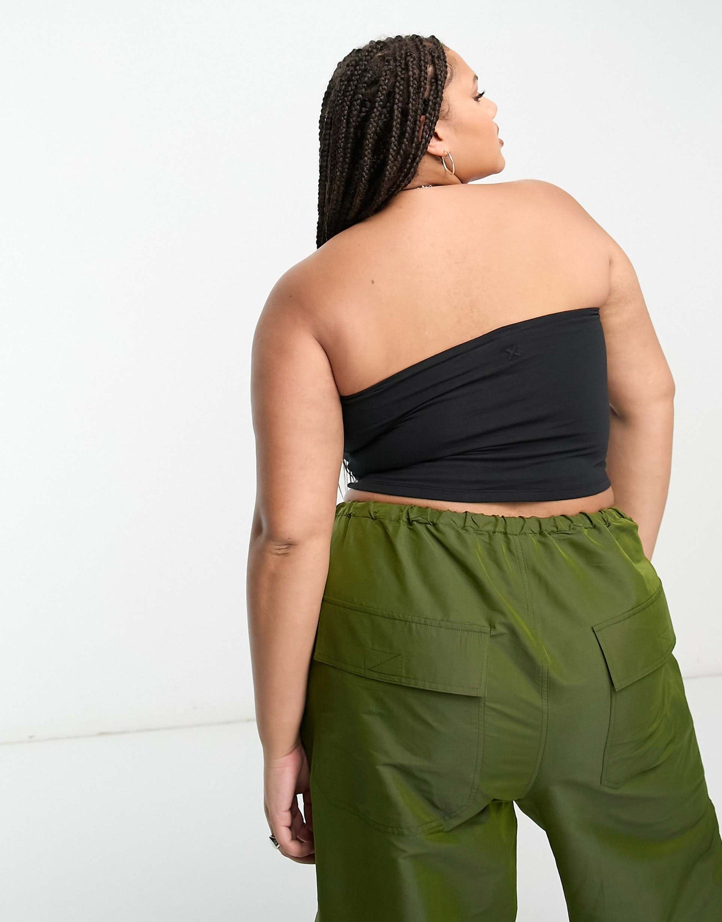 Plus Jersey Double Lined Bandeau Top