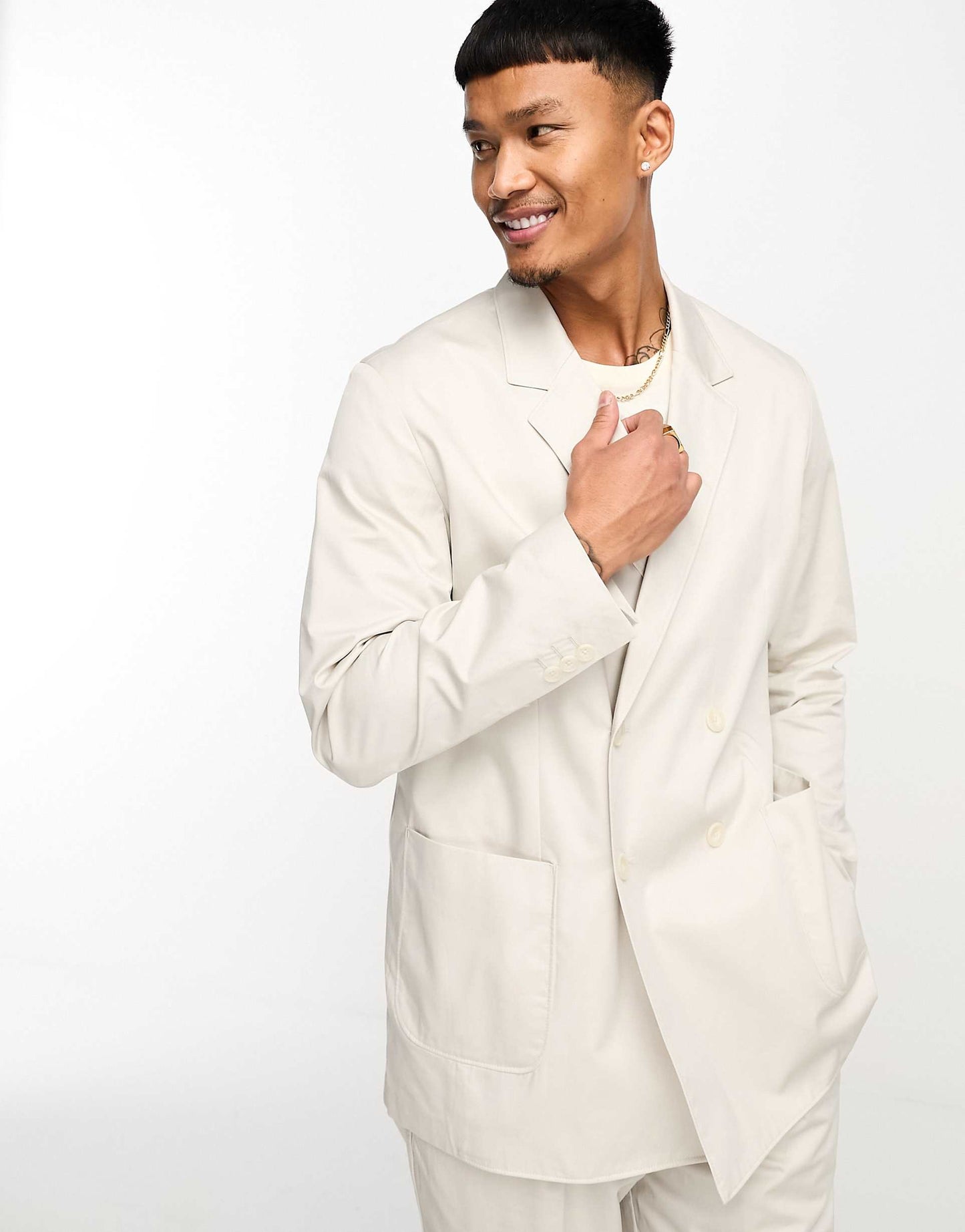 Premium Relaxed Fit Double Breasted Suit Jacket