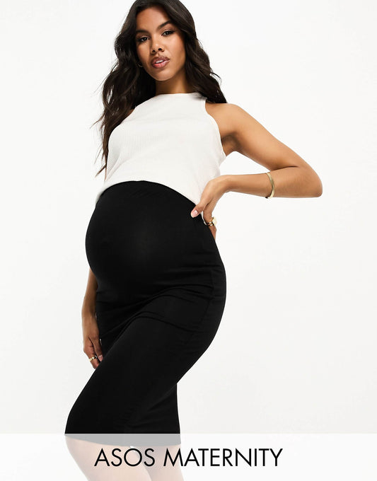 Maternity Jersey Midi Pencil Skirt