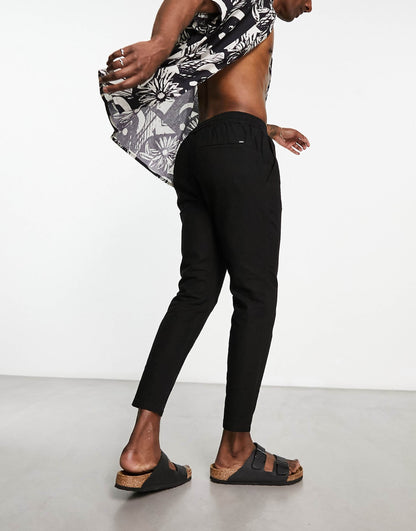 Linen Mix Cropped Trouser