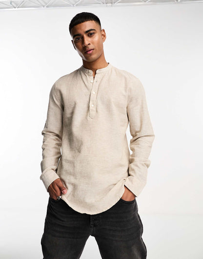 Linen Mix Overhead Shirt