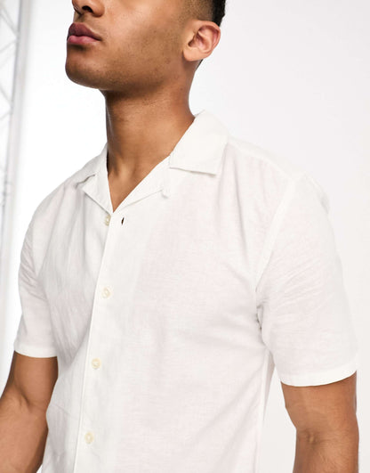 Linen Mix Revere Collar Shirt