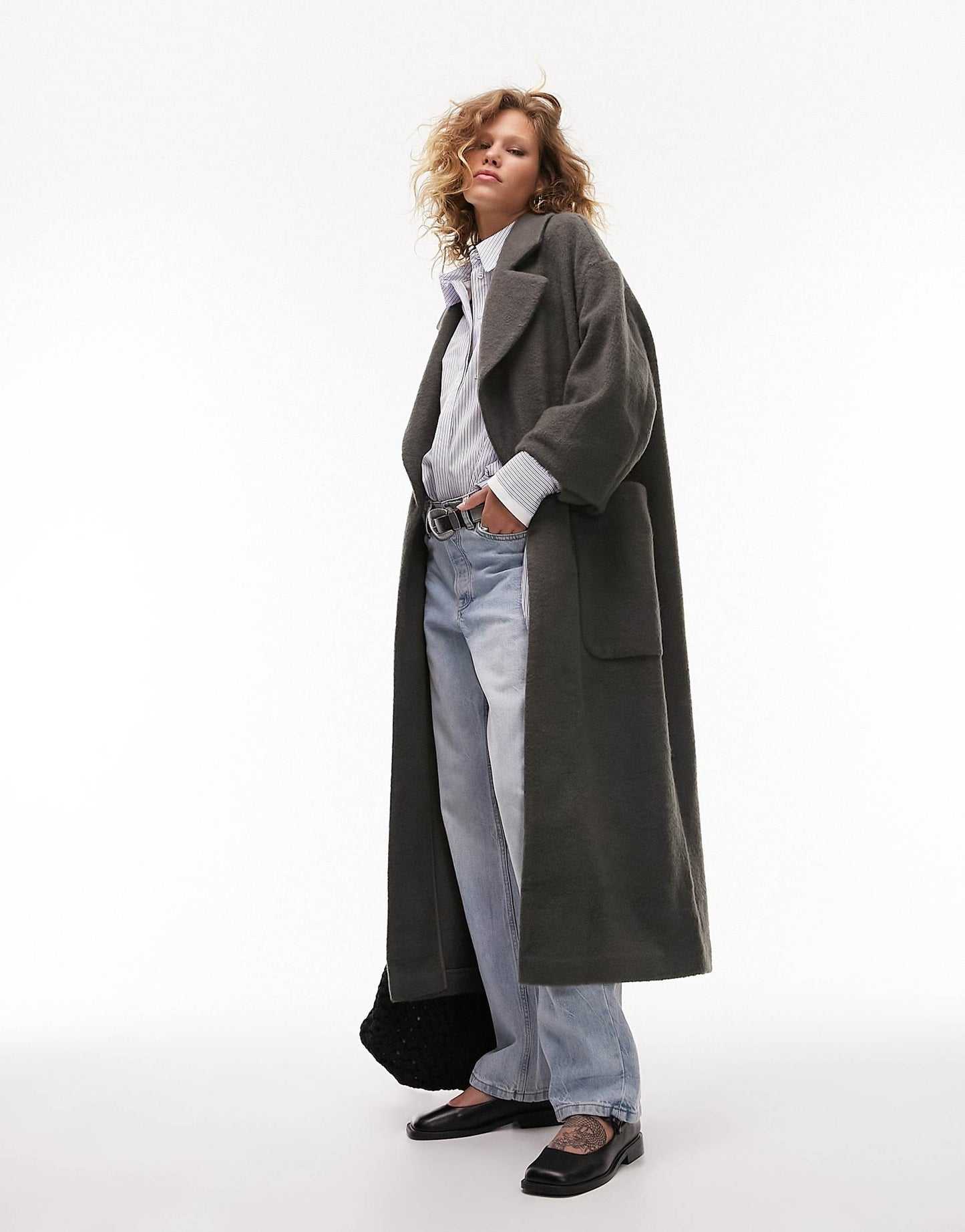 Brushed Chuck-On Coat With Patch Pockets