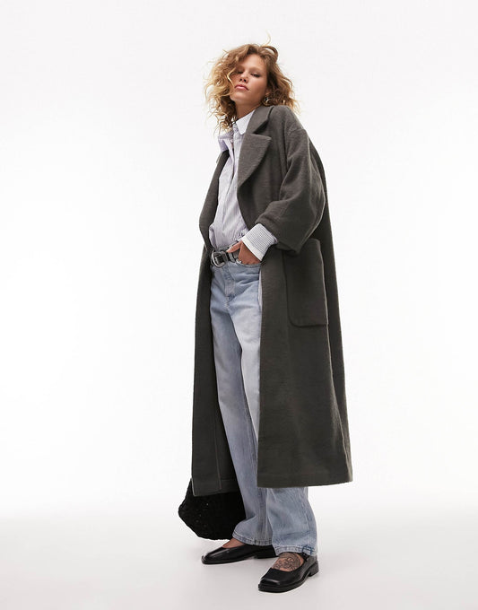 Brushed Chuck-On Coat With Patch Pockets
