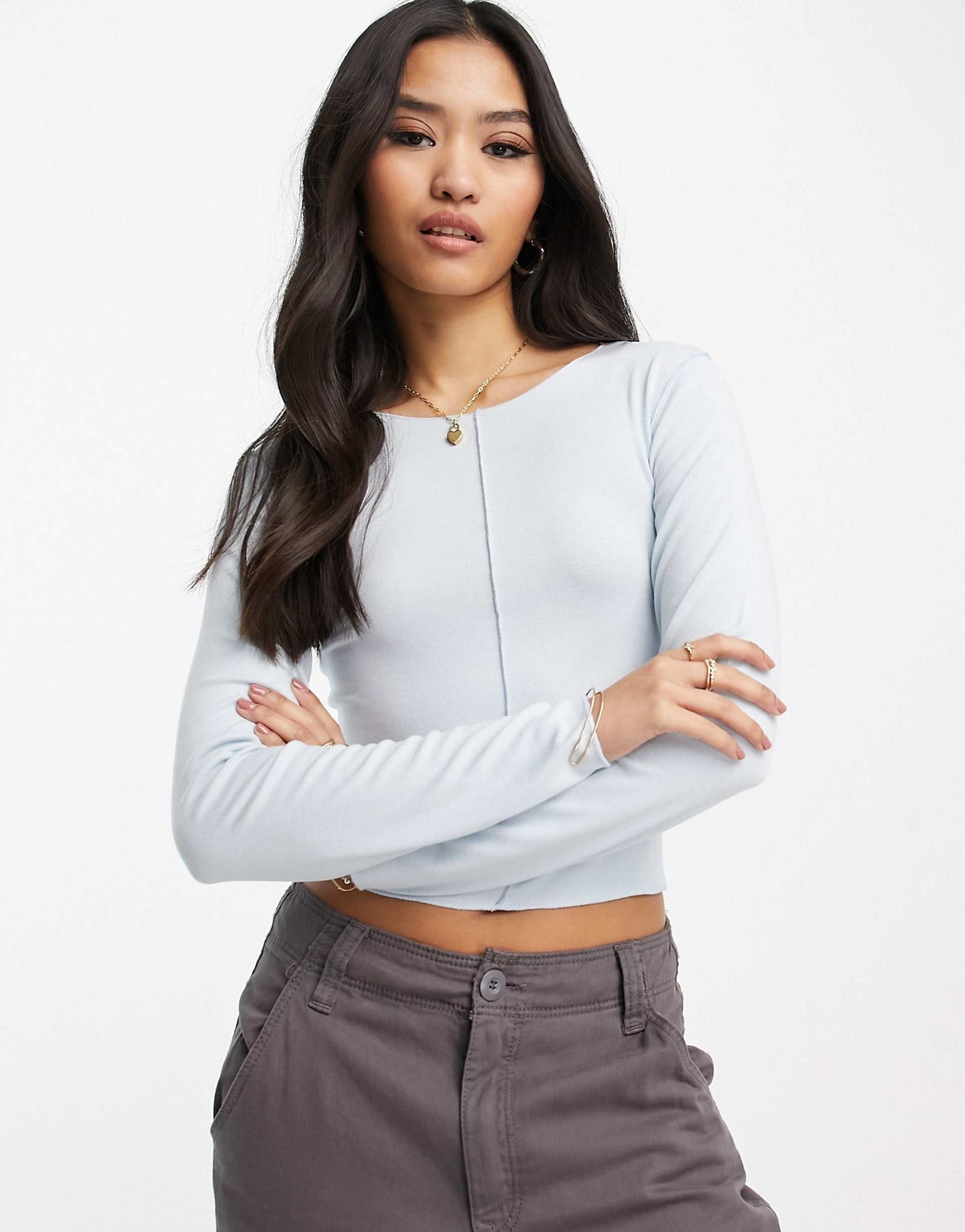 Long Sleeve Top With Exposed Seam