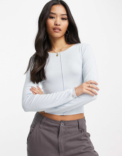 Long Sleeve Top With Exposed Seam
