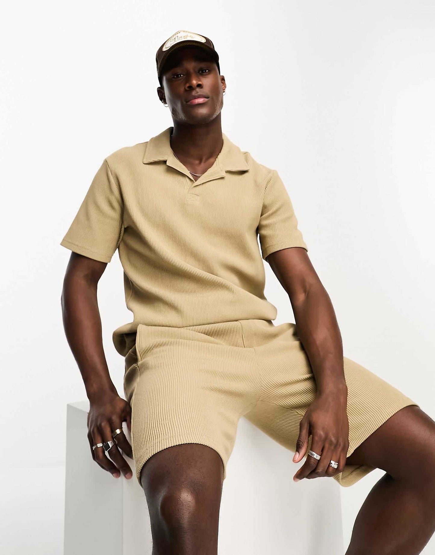 Ribbed Oversized Polo Co-Ord