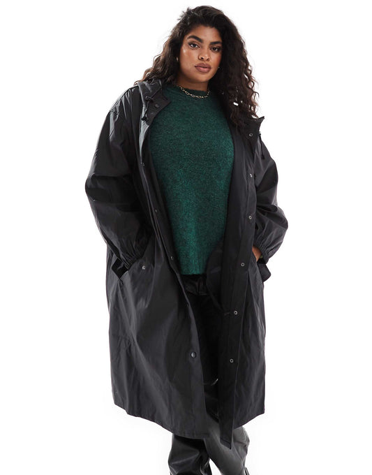 Curve Rubberised Rain Parka Coat