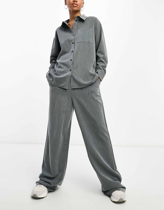 Pinstripe Wide Leg Trouser Co-Ord