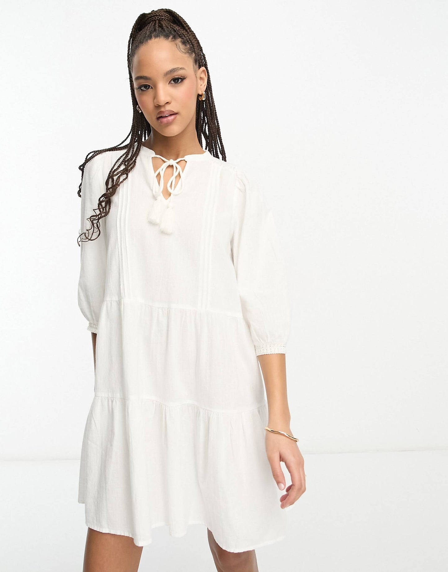 Lace Detail Smock Mini Dress