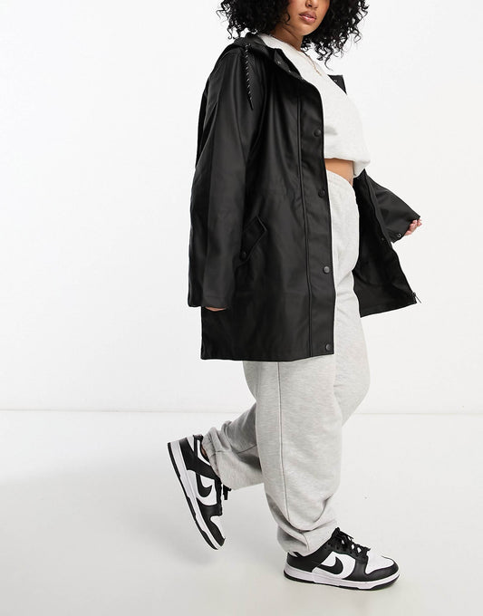 Curve Rubberised Hooded Raincoat