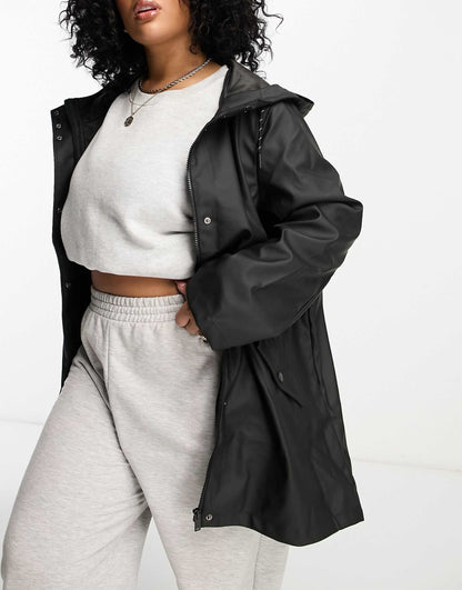 Curve Rubberised Hooded Raincoat
