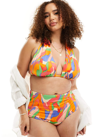 Curve Mix And Match High Waist Bikini Bottom
