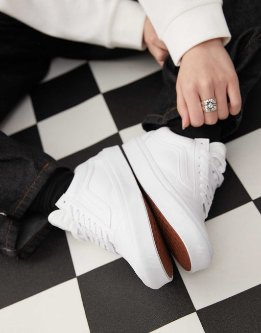 Old Skool Faux Leather Trainers