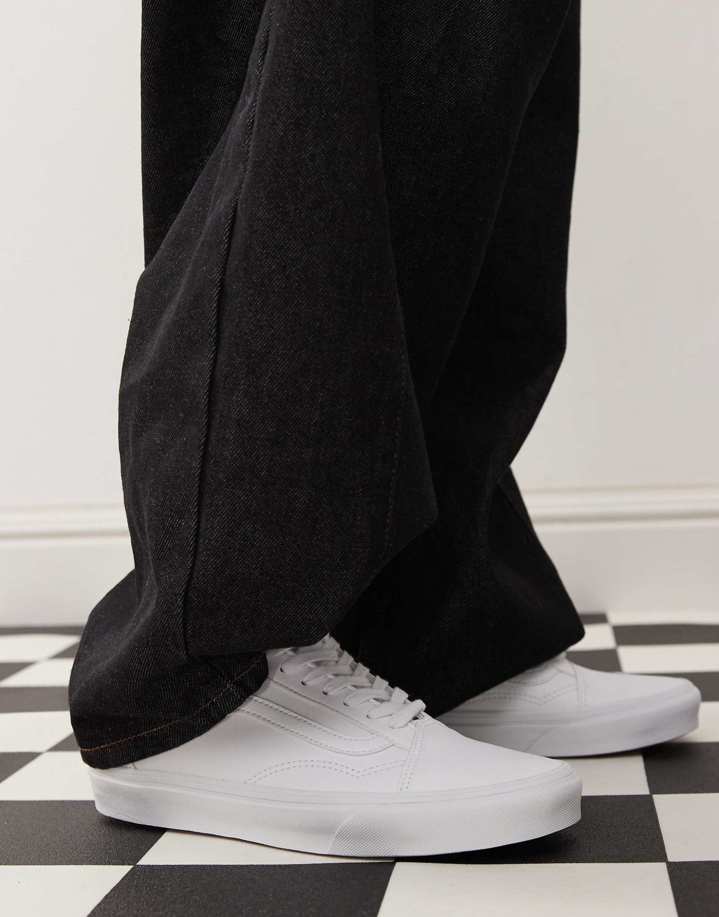 Old Skool Faux Leather Trainers