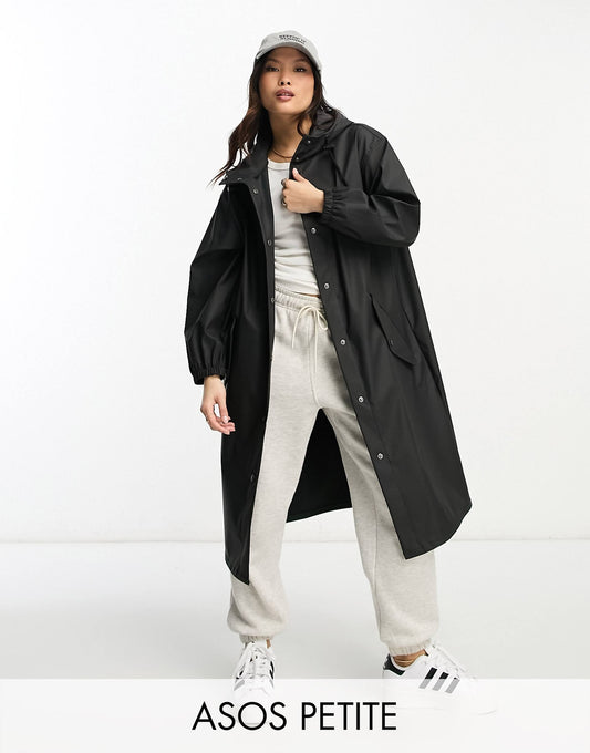 Petite Rubberised Rain Parka Coat