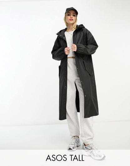 Tall Rubberised Rain Parka Coat