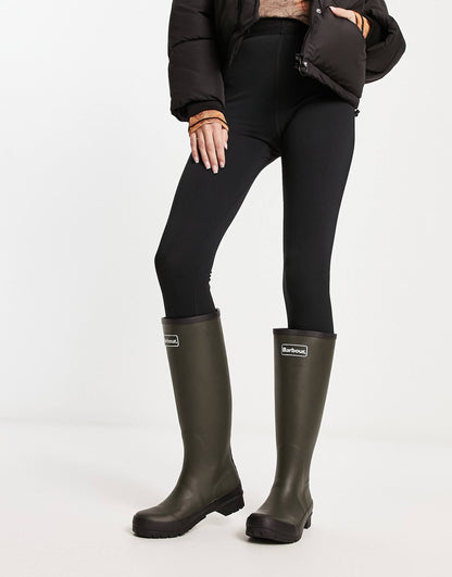 Abbey Tall Wellington Boot With Logo Detail