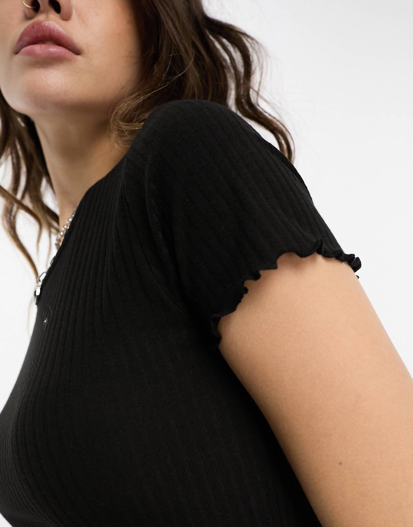 Cropped Lettuce Edge T-Shirt
